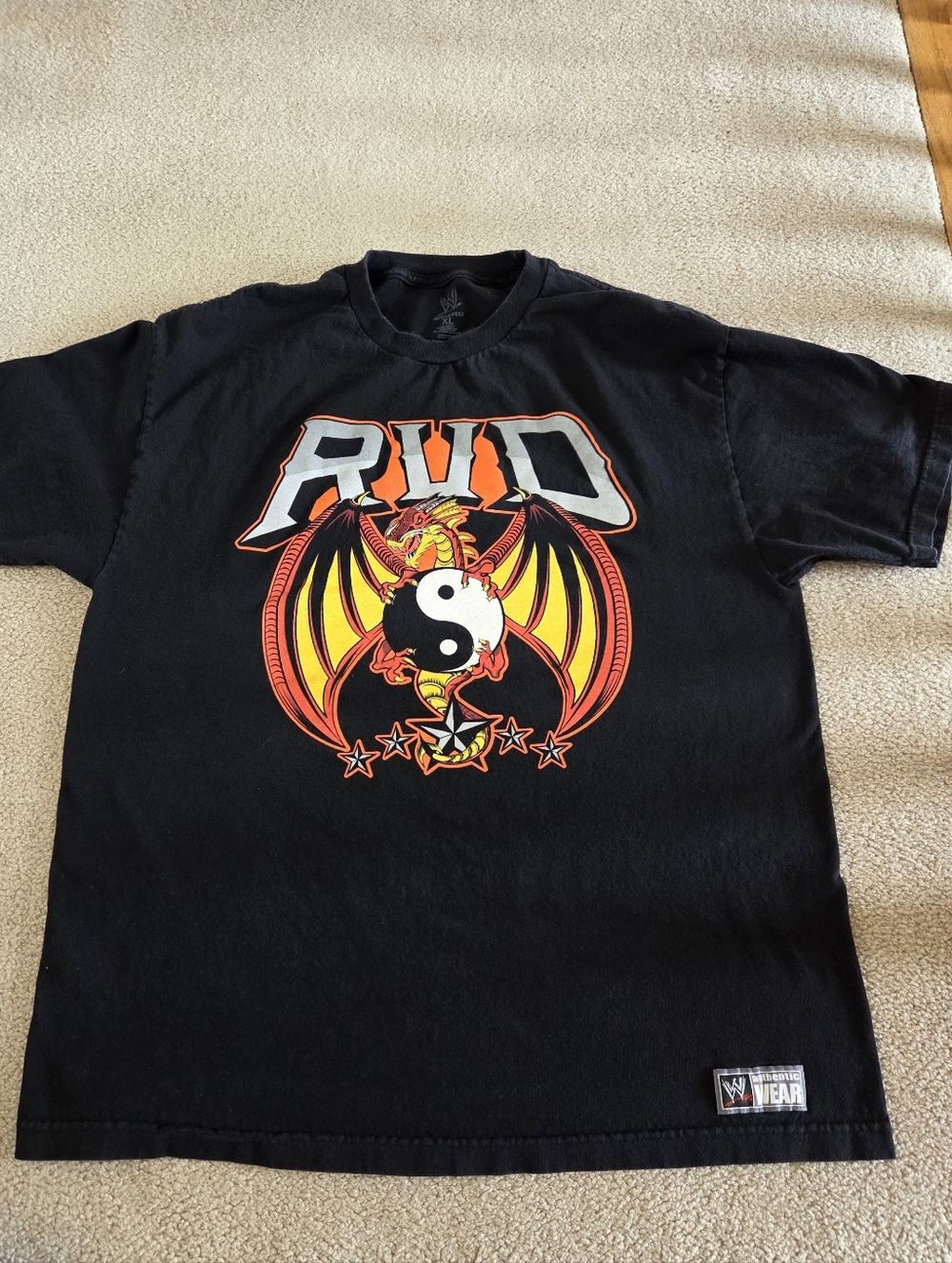 WWE Authentic Rob Van Dam RVD ECW Dam It’s Good To Be Back LIVE RARE T-Shirt XL